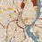 Providence Rhode Island Map Print in Woodblock Style Zoomed In Close Up Showing Details