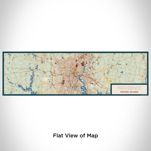 Flat View of Map Custom Providence Rhode Island Map Enamel Mug in Woodblock