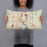 Person holding 20x12 Custom Providence Rhode Island Map Throw Pillow in Woodblock