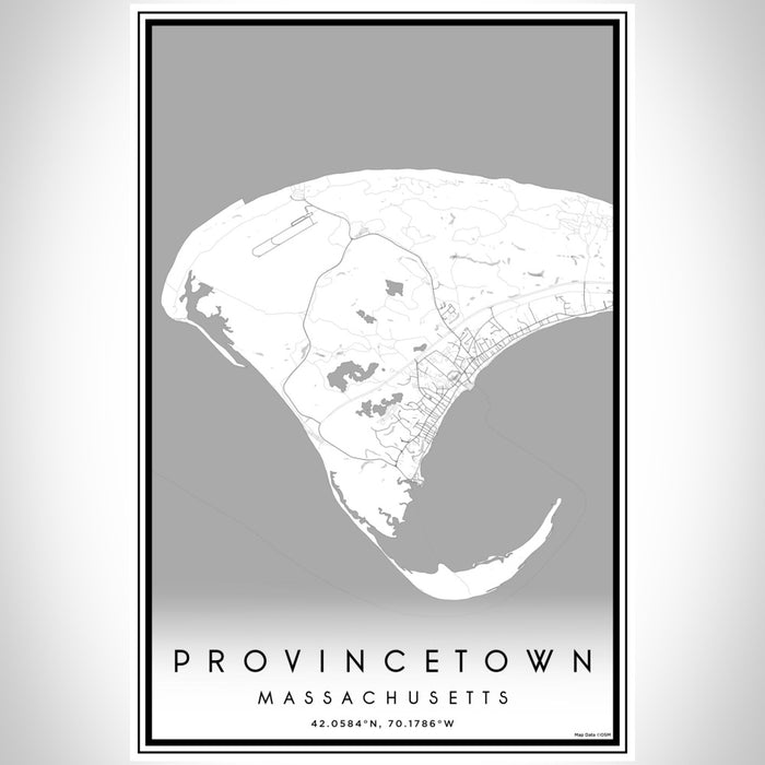 Provincetown Massachusetts Map Print Portrait Orientation in Classic Style With Shaded Background