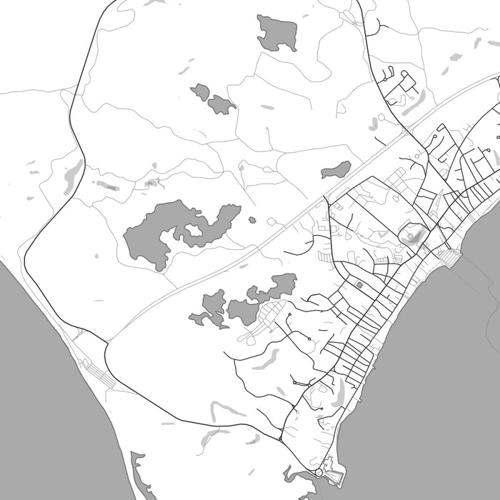 Provincetown Massachusetts Map Print in Classic Style Zoomed In Close Up Showing Details
