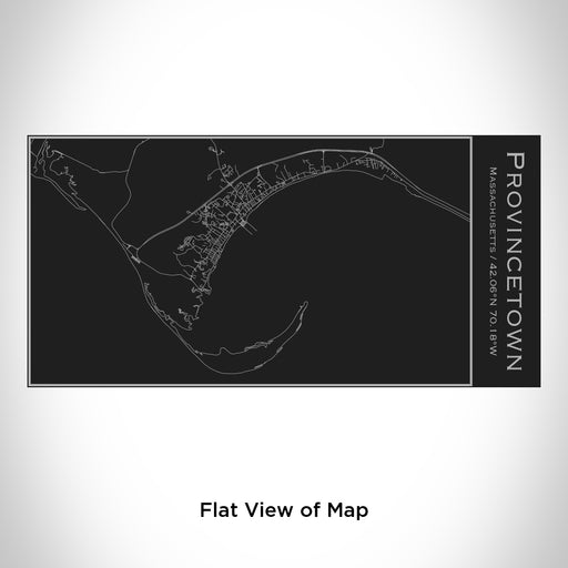 Rendered View of Provincetown Massachusetts Map Engraving on 17oz Stainless Steel Insulated Cola Bottle in Black