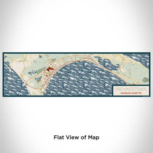 Flat View of Map Custom Provincetown Massachusetts Map Enamel Mug in Woodblock