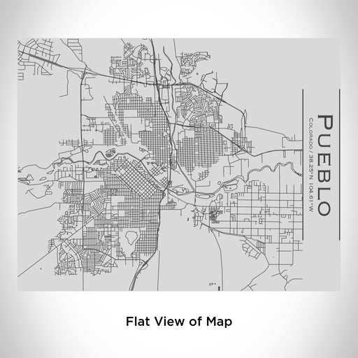 Rendered View of Pueblo Colorado Map Engraving on 20oz Stainless Steel Insulated Bottle with Bamboo Top