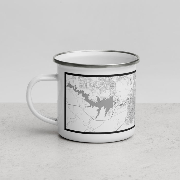 Left View Custom Pueblo Colorado Map Enamel Mug in Classic