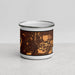 Front View Custom Pueblo Colorado Map Enamel Mug in Ember