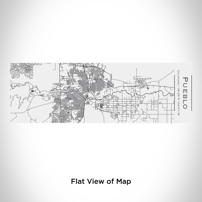 Rendered View of Pueblo Colorado Map Engraving on 10oz Stainless Steel Insulated Cup with Sliding Lid in White
