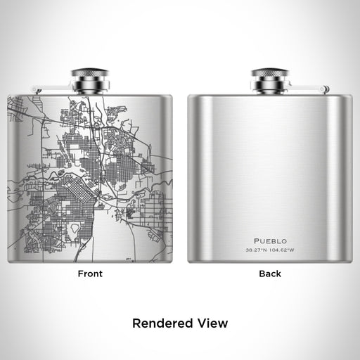 Rendered View of Pueblo Colorado Map Engraving on undefined