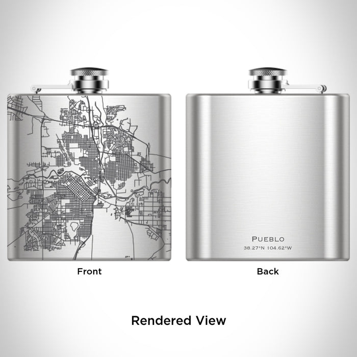 Rendered View of Pueblo Colorado Map Engraving on undefined