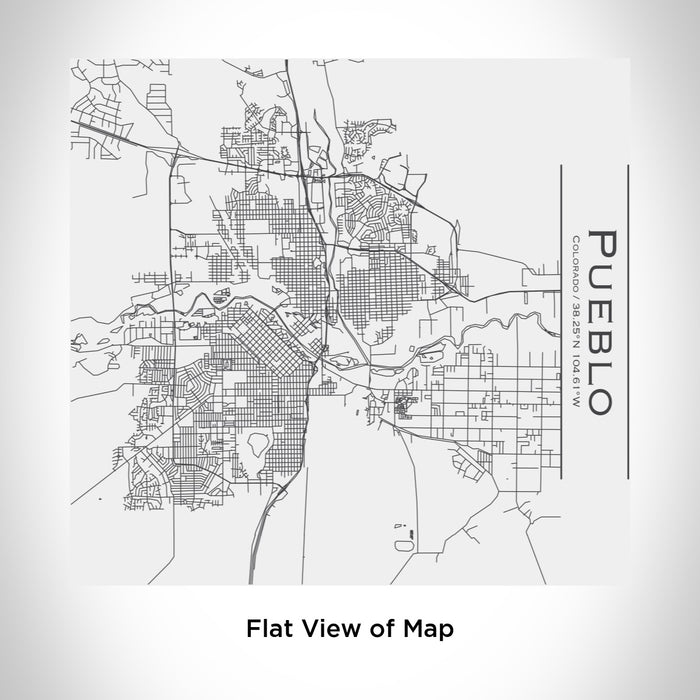 Rendered View of Pueblo Colorado Map Engraving on 17oz Stainless Steel Insulated Tumbler in White
