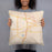 Person holding 18x18 Custom Pueblo Colorado Map Throw Pillow in Watercolor