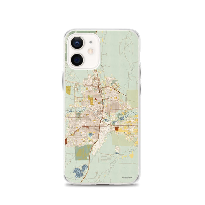 Custom Pueblo Colorado Map iPhone 12 Phone Case in Woodblock