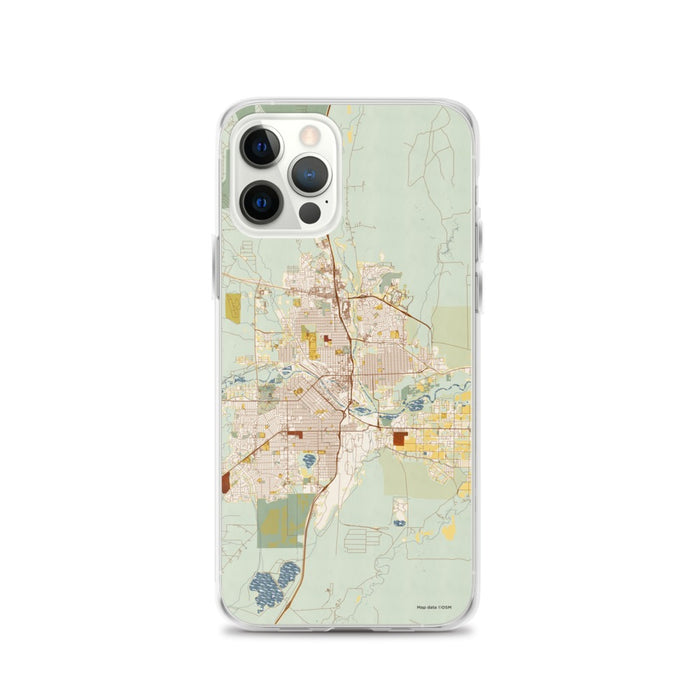 Custom Pueblo Colorado Map iPhone 12 Pro Phone Case in Woodblock