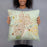 Person holding 18x18 Custom Pueblo Colorado Map Throw Pillow in Woodblock