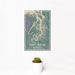 12x18 Puget Sound Washington Map Print Portrait Orientation in Afternoon Style With Small Cactus Plant in White Planter