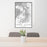 24x36 Puget Sound Washington Map Print Portrait Orientation in Classic Style Behind 2 Chairs Table and Potted Plant