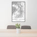 24x36 Puget Sound Washington Map Print Portrait Orientation in Classic Style Behind 2 Chairs Table and Potted Plant