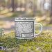 Right View Custom Puget Sound Washington Map Enamel Mug in Classic on Grass With Trees in Background
