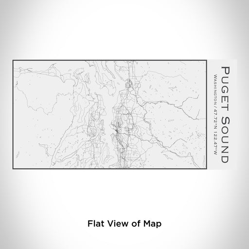 Rendered View of Puget Sound Washington Map Engraving on 17oz Stainless Steel Insulated Cola Bottle in White