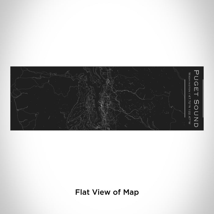 Rendered View of Puget Sound Washington Map Engraving on 10oz Stainless Steel Insulated Cup with Sliding Lid in Black