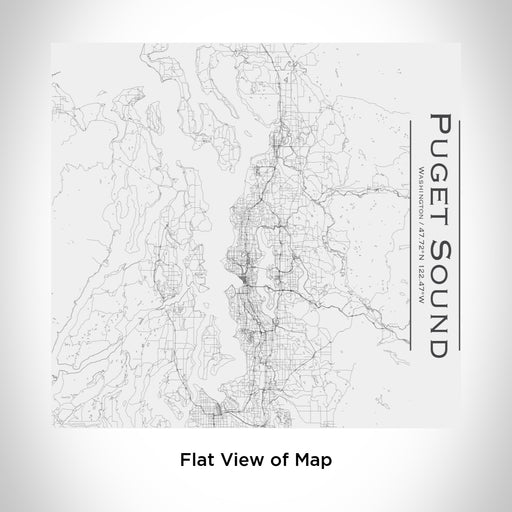 Rendered View of Puget Sound Washington Map Engraving on 17oz Stainless Steel Insulated Tumbler in White