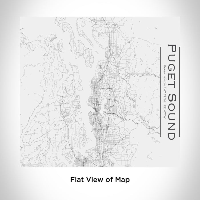 Rendered View of Puget Sound Washington Map Engraving on 17oz Stainless Steel Insulated Tumbler in White