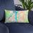 Custom Puget Sound Washington Map Throw Pillow in Watercolor on Blue Colored Chair