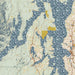Puget Sound Washington Map Print in Woodblock Style Zoomed In Close Up Showing Details
