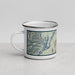 Left View Custom Puget Sound Washington Map Enamel Mug in Woodblock
