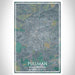 Pullman Washington Map Print Portrait Orientation in Afternoon Style With Shaded Background