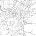 Pullman Washington Map Print in Classic Style Zoomed In Close Up Showing Details