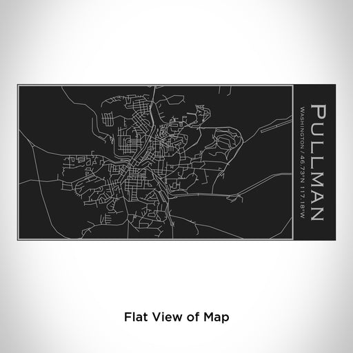 Rendered View of Pullman Washington Map Engraving on 17oz Stainless Steel Insulated Cola Bottle in Black