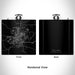 Rendered View of Pullman Washington Map Engraving on 6oz Stainless Steel Flask in Black