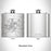 Rendered View of Pullman Washington Map Engraving on 6oz Stainless Steel Flask