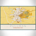 Pullman Washington Map Print Landscape Orientation in Woodblock Style With Shaded Background