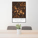 24x36 Punxsutawney Pennsylvania Map Print Portrait Orientation in Ember Style Behind 2 Chairs Table and Potted Plant