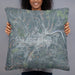 Person holding 22x22 Custom Punxsutawney Pennsylvania Map Throw Pillow in Afternoon