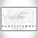 Punxsutawney Pennsylvania Map Print Landscape Orientation in Classic Style With Shaded Background