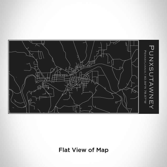 Rendered View of Punxsutawney Pennsylvania Map Engraving on 17oz Stainless Steel Insulated Cola Bottle in Black