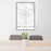 24x36 Puyallup Washington Map Print Portrait Orientation in Classic Style Behind 2 Chairs Table and Potted Plant