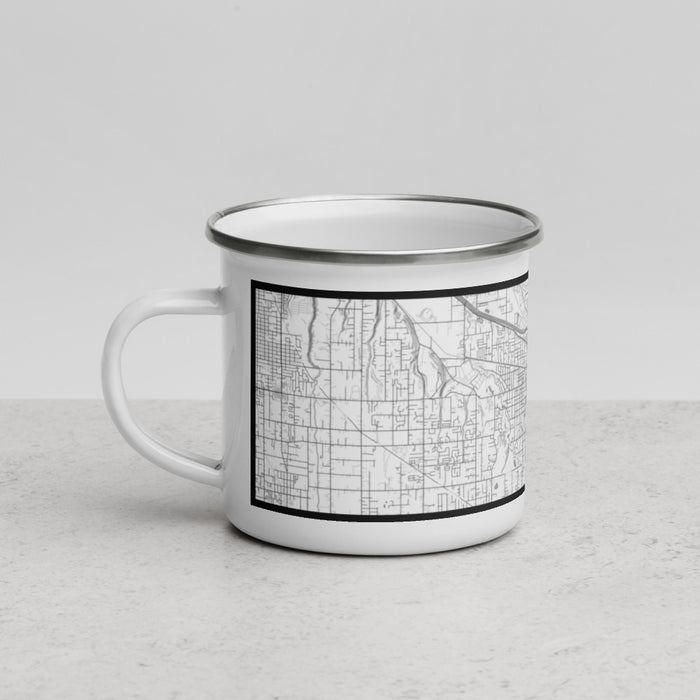 Left View Custom Puyallup Washington Map Enamel Mug in Classic