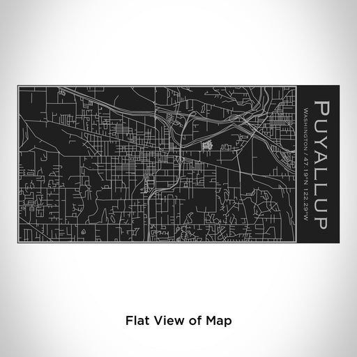 Rendered View of Puyallup Washington Map Engraving on 17oz Stainless Steel Insulated Cola Bottle in Black