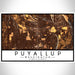 Puyallup Washington Map Print Landscape Orientation in Ember Style With Shaded Background