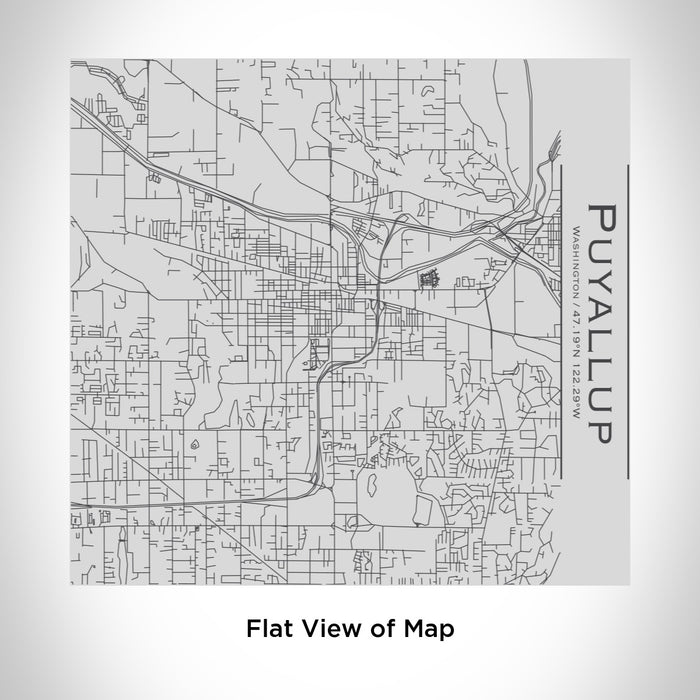 Rendered View of Puyallup Washington Map Engraving on 17oz Stainless Steel Insulated Tumbler