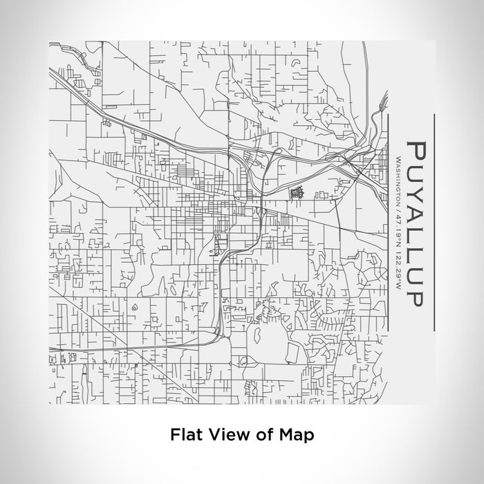 Rendered View of Puyallup Washington Map Engraving on 17oz Stainless Steel Insulated Tumbler in White