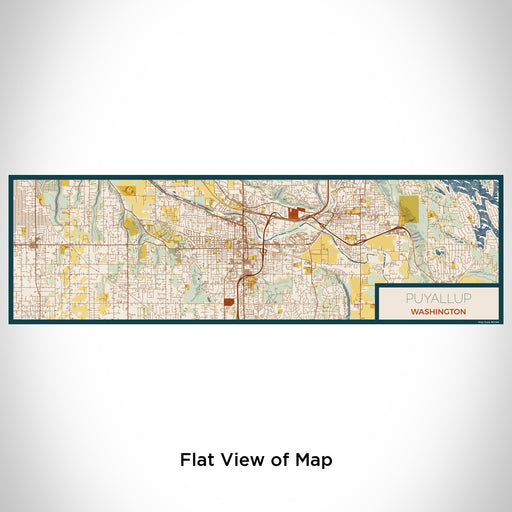 Flat View of Map Custom Puyallup Washington Map Enamel Mug in Woodblock