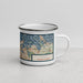 Right View Custom Quincy Massachusetts Map Enamel Mug in Woodblock