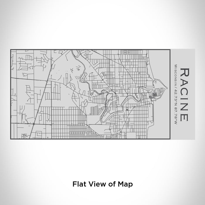 Rendered View of Racine Wisconsin Map Engraving on 17oz Stainless Steel Insulated Cola Bottle