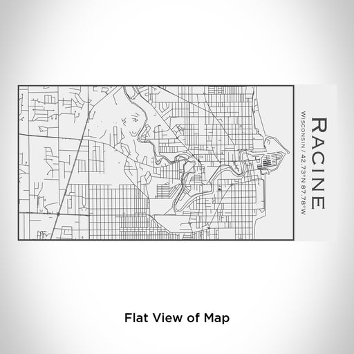 Rendered View of Racine Wisconsin Map Engraving on 17oz Stainless Steel Insulated Cola Bottle in White