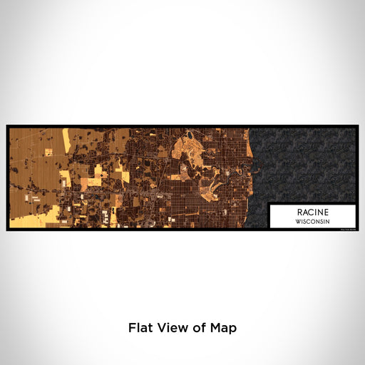 Flat View of Map Custom Racine Wisconsin Map Enamel Mug in Ember